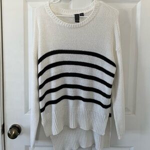 Quinn Black and White Striped Sweater